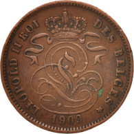 Monnaie, Belgique, Leopold II, 2 Centimes, 1909, TTB, Cuivre, KM:35.1 - 2 Cents