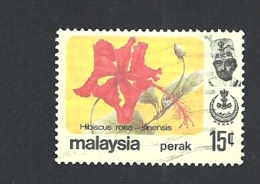 MALESIA PERAK 1979 Flowers   USED WM Hibiscus Rosasinensis - Perak