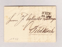 Österreich WIEN 29 APR 2-Zeil-Stempel Vorphilabrief 1843 Nach Feldkirch Mit Blauem Ankunftsstempel - ...-1850 Prephilately