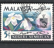 MALESIA NEGRI SEMBILAN  1965 Orchids  USED - Negri Sembilan