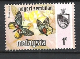 MALESIA NEGRI SEMBILAN  1971 -1977 Butterflies     USED  Delias Ninus - Negri Sembilan