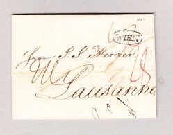 Österreich WIEN Im Kreis Stempel Vorphilabrief 1822 Nach Lausanne - ...-1850 Préphilatélie
