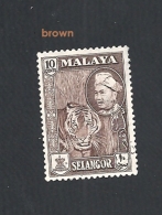 MALESIA    SELANGOR     1957 -1961 Sultan Hissamuddin Alam Shah & Local Motifs   USED - Selangor