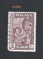 MALESIA    SELANGOR     1957 -1961 Sultan Hissamuddin Alam Shah & Local Motifs   USED - Selangor