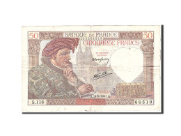 Billet, France, 50 Francs, 1941, 1941-09-11, TTB, KM:93 - 50 F 1940-1942 ''Jacques Coeur''