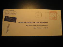 Christchurch 1970 To New York USA Postage Paid Meter Mail Cancel Air Mail Cover New Zealand - Covers & Documents