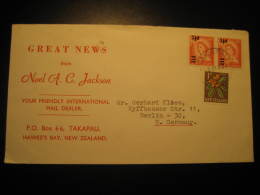 Takapau Hawke's Bay 1964 To Berlin Germany 3 Stamp On Cover Cancel New Zealand - Brieven En Documenten