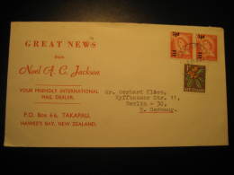 Takapau Hawke's Bay 1964 To Berlin Germany 3 Stamp On Cover Cancel New Zealand - Covers & Documents