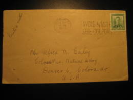 Dunedin 1949 To Denver USA Stamp On Cover Cancel New Zealand - Brieven En Documenten