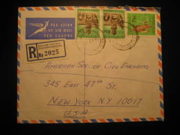 Braamfontein Johannesburg 1969 To New York USA 3 Stamp On Air Mail Registered Cover Cancel South Africa - Covers & Documents