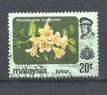 MALESIA   JOHOR   1979 Flowers   USED 20C NO WM 182A* Rhododendron Scortechinii  TUBULAR FLOWER - Johore