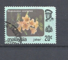 MALESIA   JOHOR   1979 Flowers   USED 20C NO WM 182A* Rhododendron Scortechinii  TUBULAR FLOWER - Johore