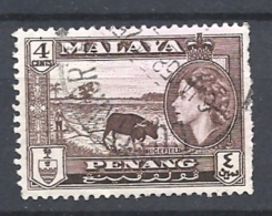 MALESIA  PENANG  1957 Queen Elizabeth II & Local Motives   USED SEE SCAN - Penang