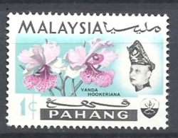 MALESIA  PAHANG     1965 Sultan Abu Bakar & Orchids USED - Pahang