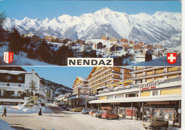 50928- NENDAZ- SKI RESORT, PANORAMA, HOTELS, CARS, MOUNTAINS - Nendaz