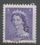 Canada 1953. Scott #O36 (U) Queen Elizabeth II - Prematasellado