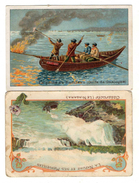 2 FICHES ILLUSTREES  * Le Niagara (La Nature Et Ses Mérveilles ) *La Peche Au Flambeau (Golfe De Gascogne) - Boats