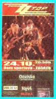 ZZ TOP ....  2002. Croatian Concert Ticket ** Billet Biglietto Boleto - Entradas A Conciertos