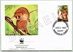 Enveloppe + Carte Postale FDC - République Du Congo (1998) - WWF (N° YT Du Timbre 1052) - Arctocèbe De Calabar - FDC