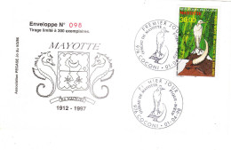 MAYOTTE - Carte Maximum Numérotée Du 01.04.1998 - OISEAU PIQUE BOEUF - Brieven En Documenten