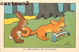 ILLUSTRATEUR BENJAMIN RABIER FOURRURE RENARD LAPIN CHASSE PUBLICITE ELIXIR VERMIFUGE DOCTEUR GUILLET 11 X 7 CM - Rabier, B.