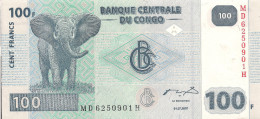 Congo P98, 100 Francs, Elephant / Hydroelectric Dam On Congo River, 2007, UNC - Repubblica Democratica Del Congo & Zaire