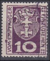 4102x: Plattenfehler Farbfleck Im Linken Rahmen Auf Danzig Porto 1 - Postage Due