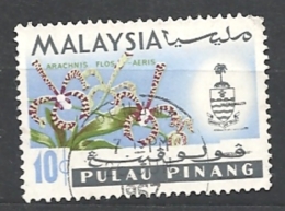 MALESIA   PENANG  PALAU PINANG   1965 Orchids   USED 70A* Sideway Wm - Penang