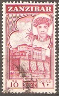 Zanzibar 1957 SG 372 Sh10 Kibweni Palace Fine Used - Zanzibar (...-1963)