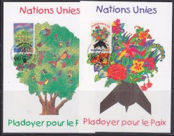 United Nations Geneva 1996 Pladoyer Pour Le Paix 2v  2 Maxicards (32851) - Cartoline Maximum