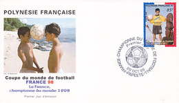 POLYNESIE FRANCAISE 1998 - Football France98 - 571 Premier Jour - Postwaardestukken