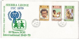 SIERRA LEONA FDC 30 YEARS SOS INTERNATIONAL INFANCIA CHILDREN - Against Starve