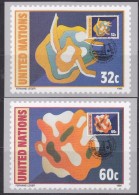 United Nations New York 1996 Painting Fernand Lèger 2v 2 Maxicards (32858) - Cartes-maximum