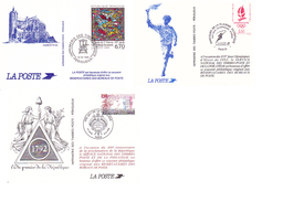 FRANCE Lot Entiers Postaux De Périgueux, Entre 1991 Et 1995, Divers Sujets - Konvolute: Ganzsachen & PAP