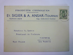 CARTE  Au Départ De  TOURNAI  à Destination De WASQUEHAL  1938   - Covers & Documents