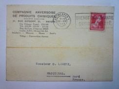 CARTE  Au Départ De  ANTWERPEN  à Destination De WASQUEHAL  1937  - Other & Unclassified