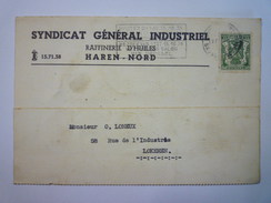 CARTE  Au Départ De  BRUSSEL  à Destination De LOKEREN  1938  - Other & Unclassified