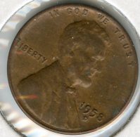 Etats-Unis USA 1 Cent 1958 D KM A132 - 1909-1958: Lincoln, Wheat Ears Reverse