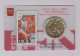 Coin Vatican City 2015 0.50 Euro UNC Stamp & Coin Card Nr. 8 Pope Franciscus - Vatican