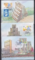 United Nations New York 1992 Definitives 4v 3 Maxicards (32867) - Maximumkarten