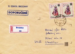 K9309 - Czechoslovakia (1986) Brozany (R-letter) Tariff: 4 Kcs (stamp: 2x 2 Kcs UNICEF 1946-1986) - Poupées