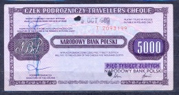 Poland  - 1988 -  5000 Zl ..... Travelles Cheque - Poland