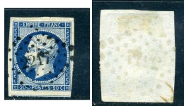 ULTRA RARE 20C EMPIRE FRANC FRANCE NAPOLEON III 1850 2217 DEEP BLUE COLOR SUPERB STAMP TIMBRE USED - 1852 Louis-Napoléon