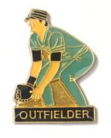 Pin's OUTFIELDER - Joueur De Base Ball  - F809 - Béisbol