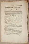 BULLETIN DES LOIS N°178 DECRET IMPERIAL REPARTITION DES CONSCRITS DE LA CLASSE 1809 NAPOLEON 1808 PALAIS TUILERIES - Décrets & Lois