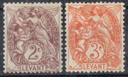 2 Sellos LEVANT (colonia Francesa)  Yvert Num 10-11 * - Ungebraucht