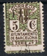 Sello BARCELONA Recargo Exposicion, Variedad Salto De Peine, Num 12 º - Barcelona