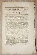 BULLETIN DES LOIS N°184 DECRET IMPERIAL VILLE DE PLAISANCE CONSTRUCTION VOISINAGE CIMETIERRE  NAPOLEON 1808 TUILERIES - Décrets & Lois