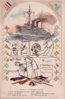 AK Flaggensignale - Kais. Deutsche Marine - Mit Handzeichnungen - 1909 (25342) - Guerra