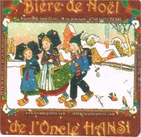 ILLUSTRATEUR HANSI. CARTON SOUS BOCK DE BIERE DE NOEL DE L ONCLE HANSI - Hansi